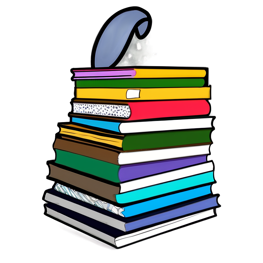 Art Books Stack Png Exb PNG image