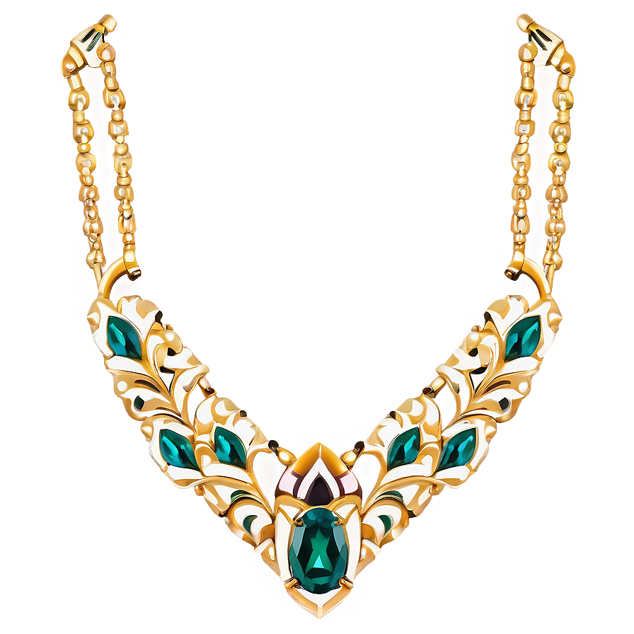 Art Deco Gold Necklace Png 83 PNG image