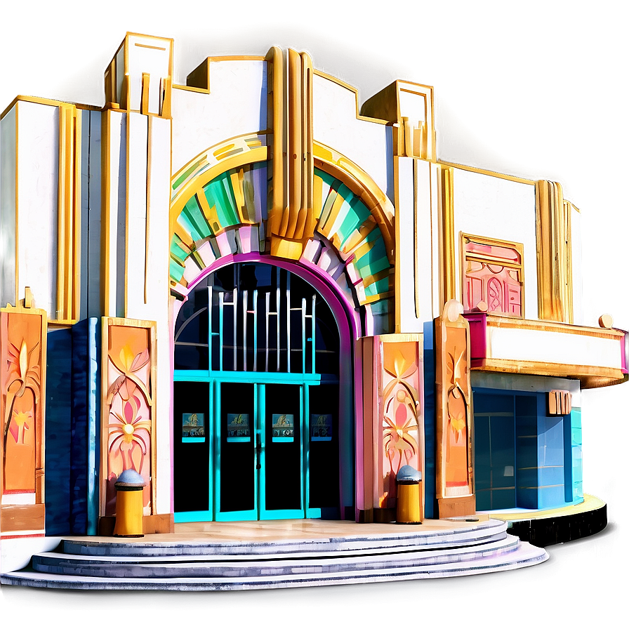 Art Deco Theatre Entrance Png 06242024 PNG image