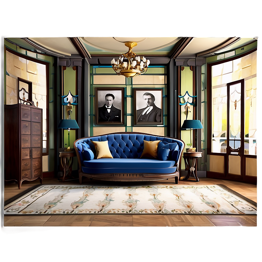 Art Nouveau Living Room Png Xhs68 PNG image