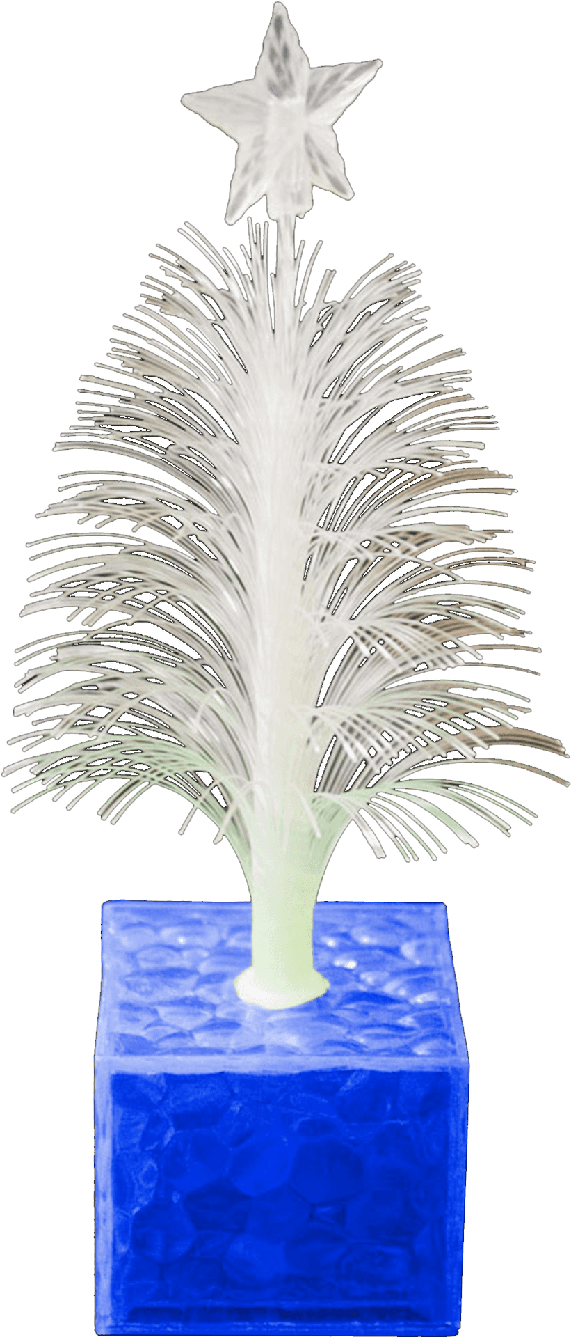 Artificial White Christmas Treein Blue Pot PNG image