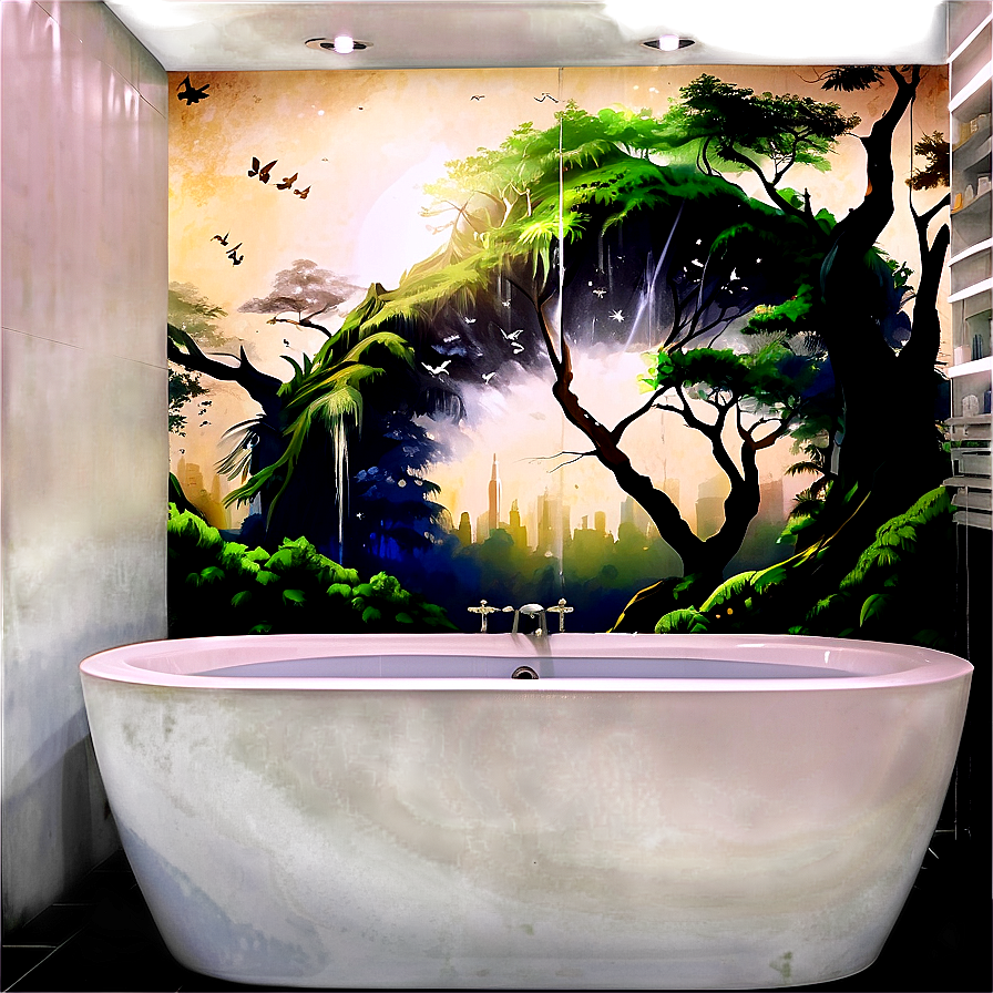 Artistic Bathroom Murals Png Emo72 PNG image