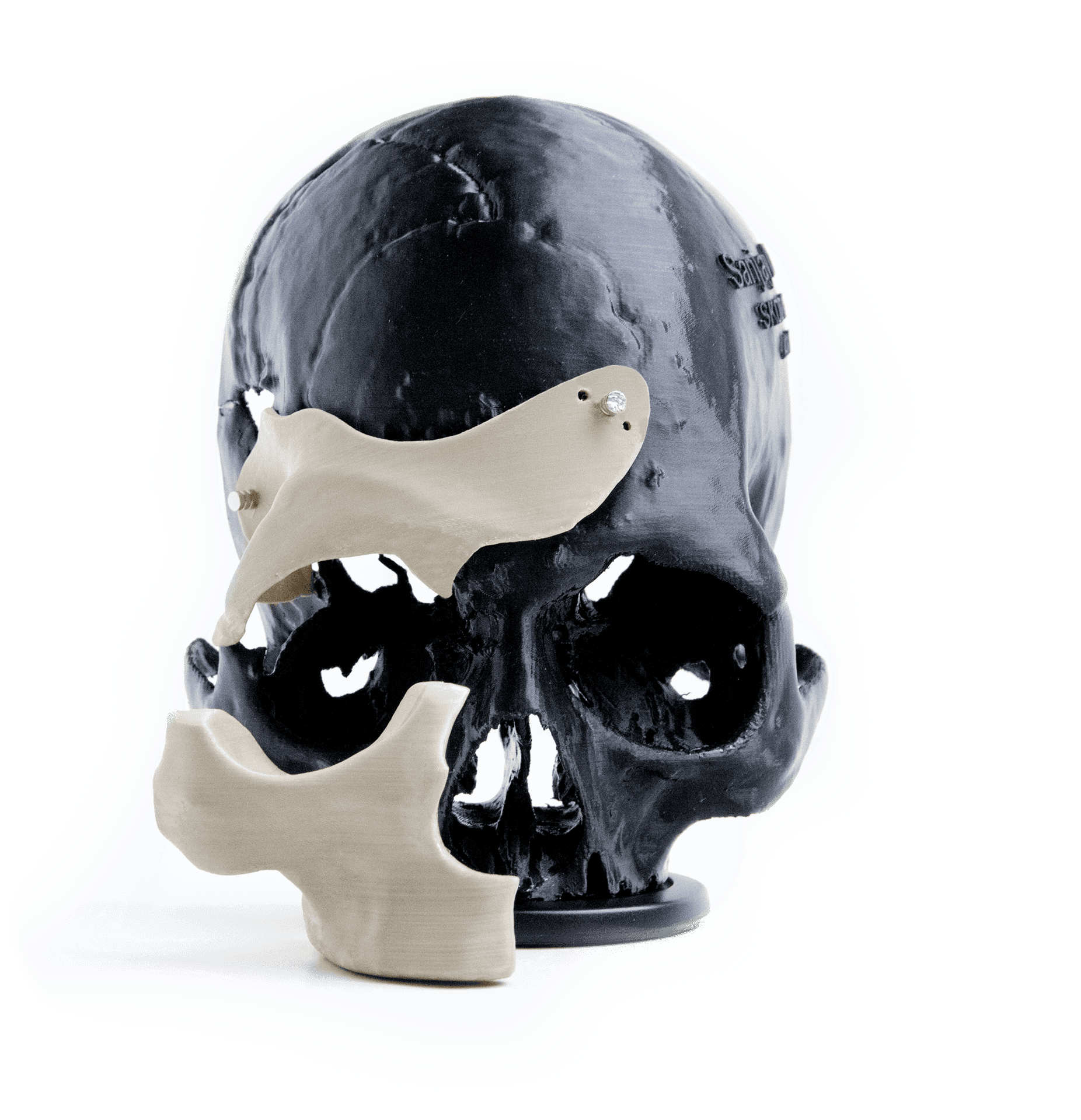 Artistic Black Skullwith White Splash PNG image