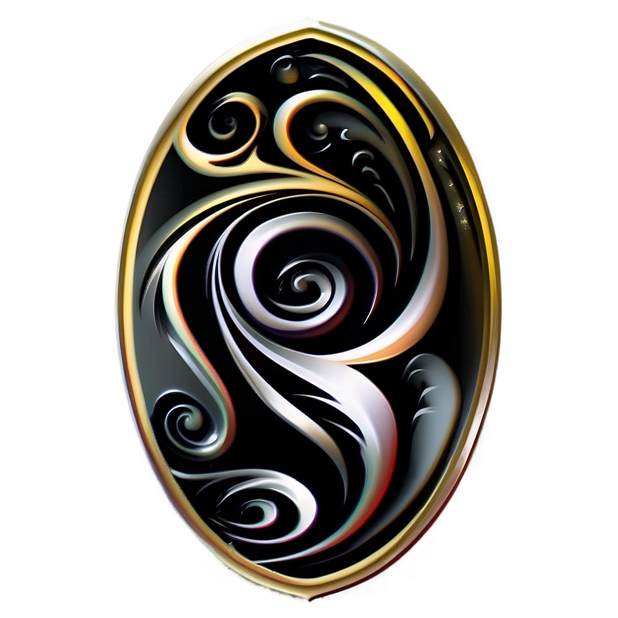 Artistic Black Swirl Ornament Png Sjf PNG image