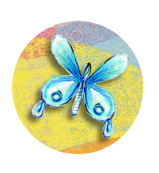 Artistic Blue Butterfly Illustration PNG image