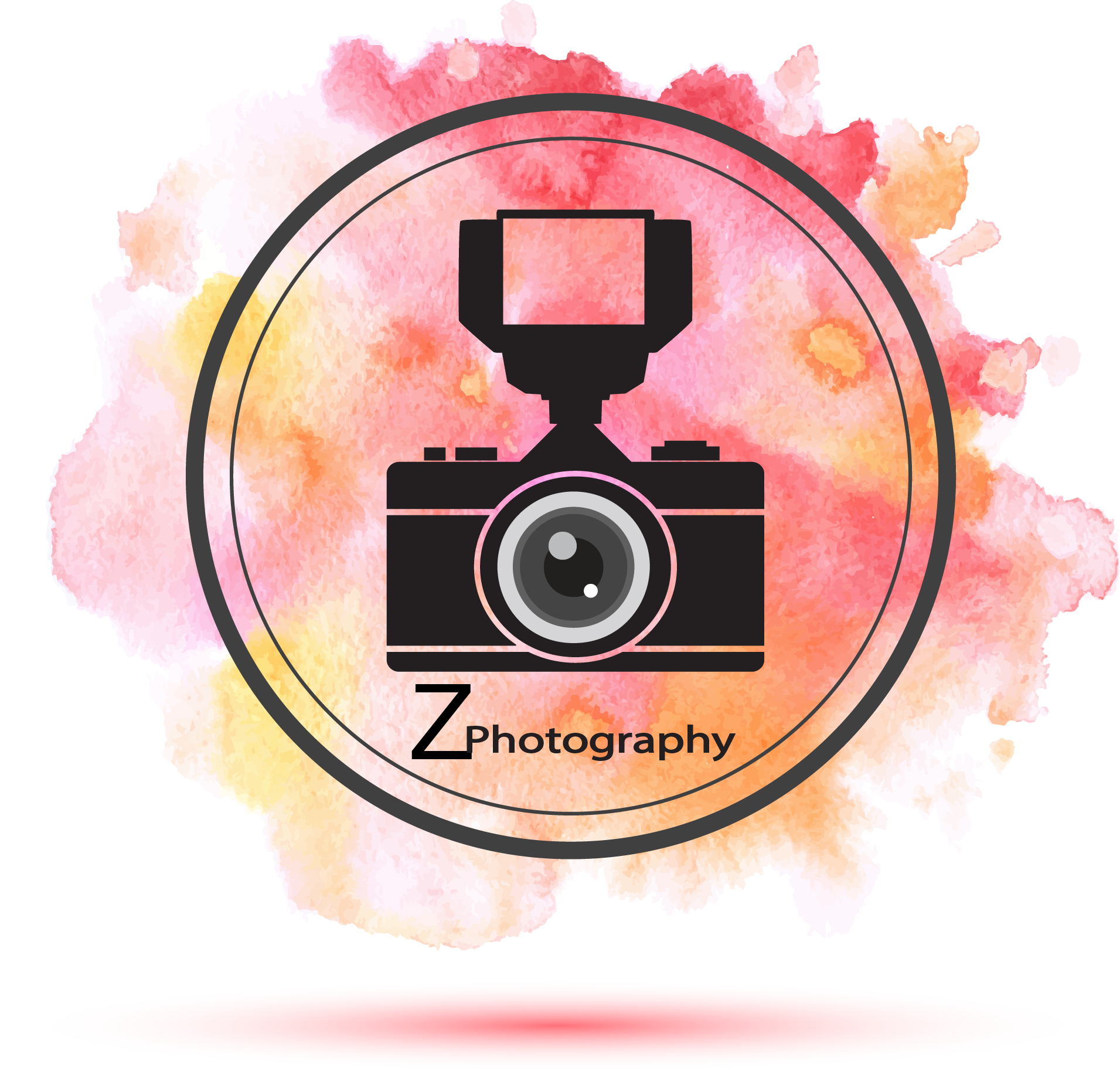 Artistic Camera Logowith Watercolor Background PNG image