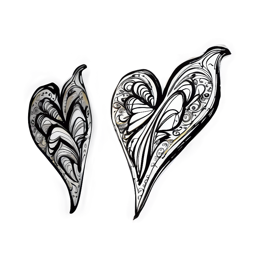 Artistic Heart Doodle Png 17 PNG image