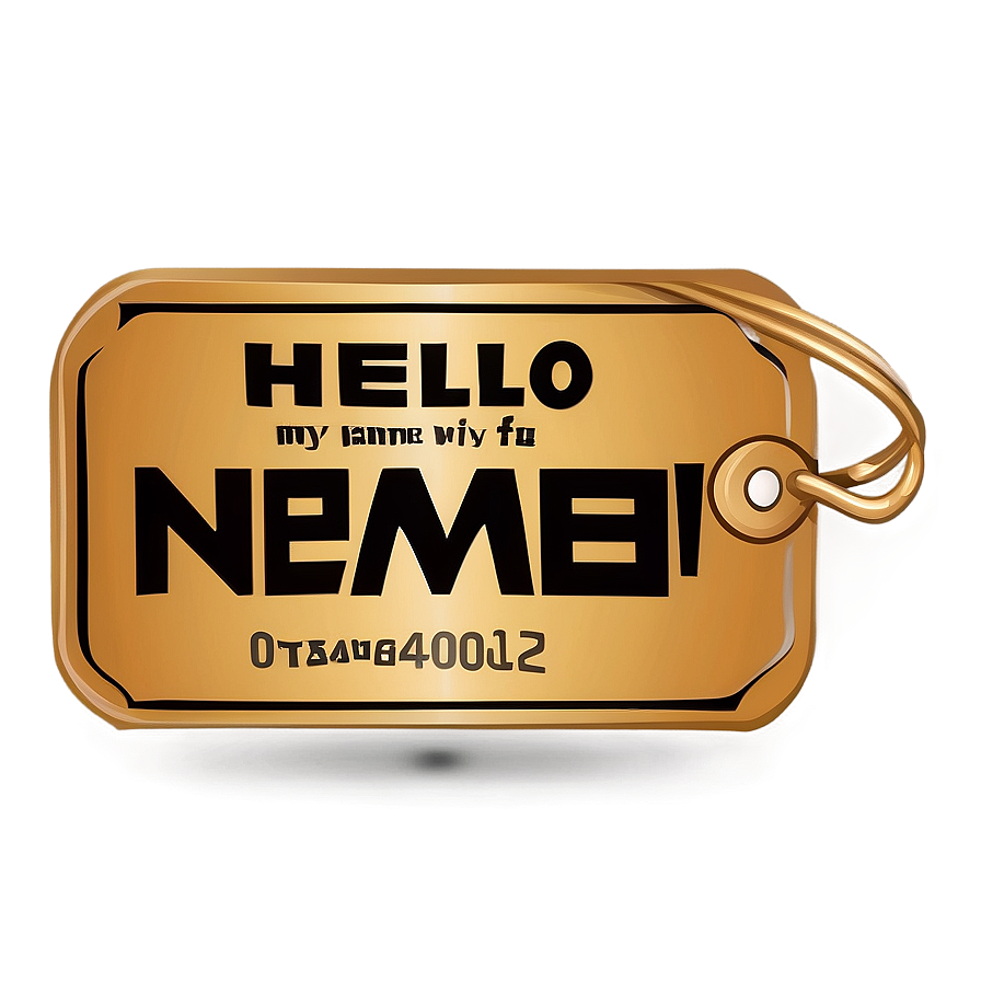 Artistic Hello My Name Is Tag Design Png Bhp4 PNG image