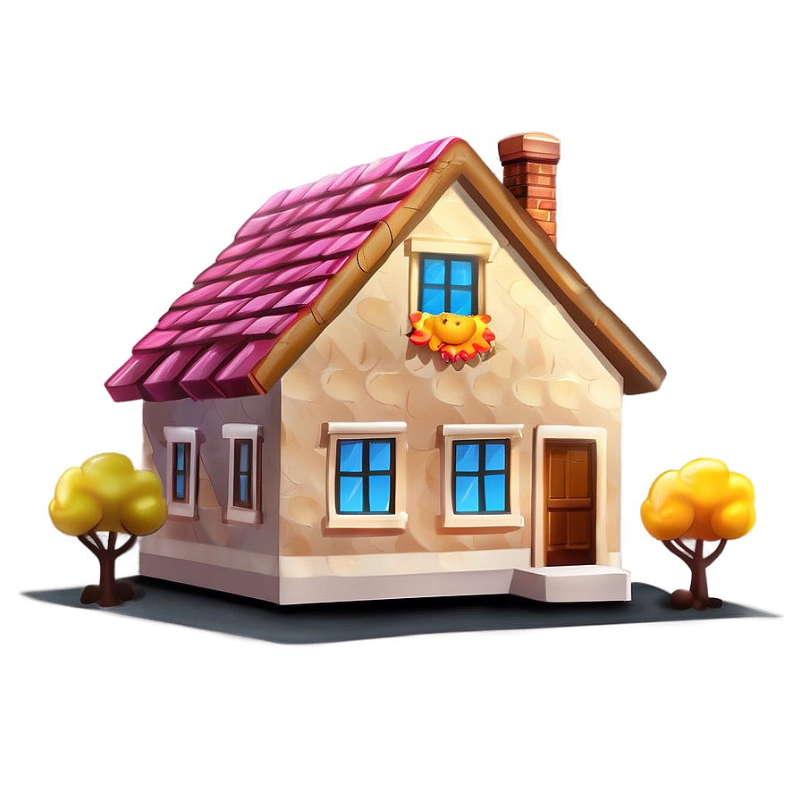 Artistic House Emoji Png Xip PNG image