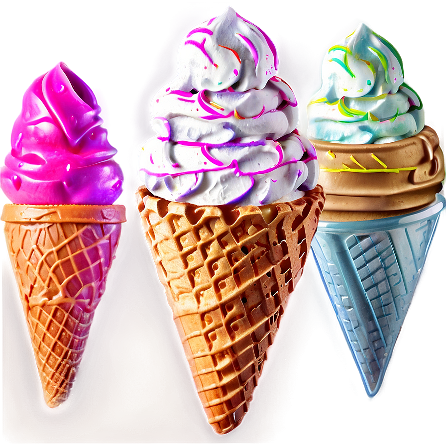 Artistic Ice Cream Cone Png 3 PNG image