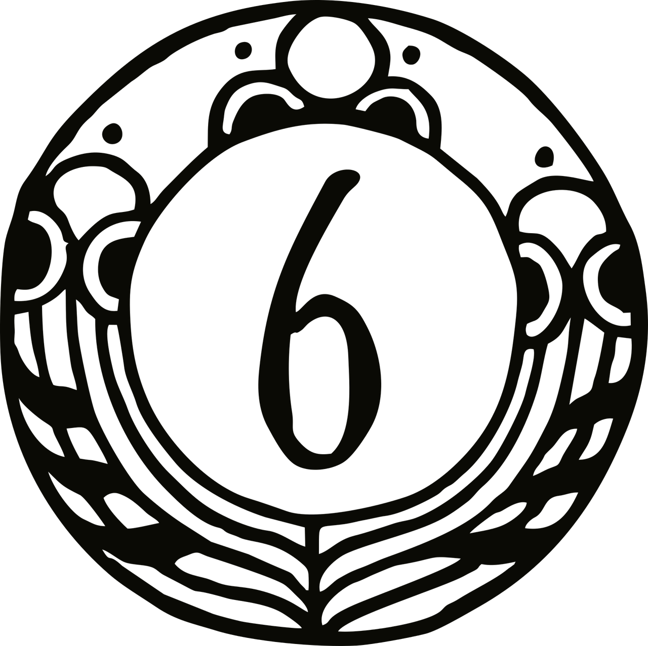 Artistic Number6 Design PNG image