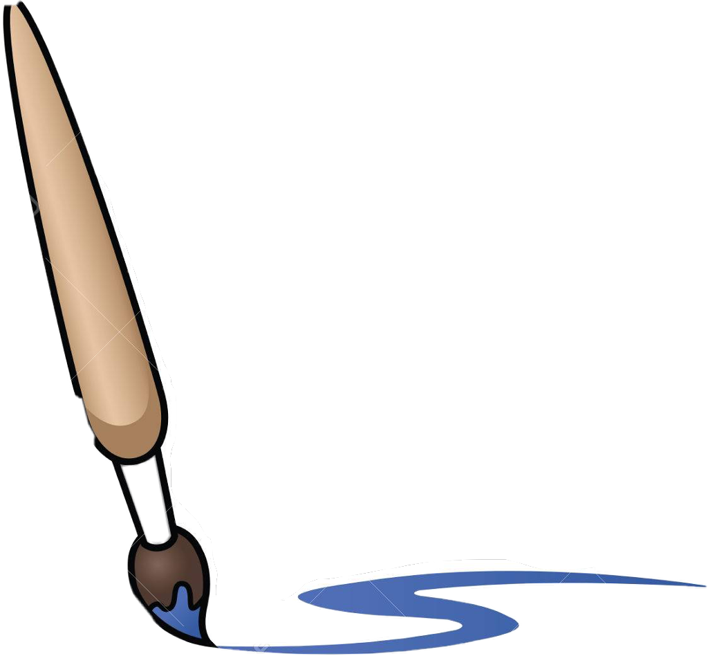 Artistic Paintbrushwith Blue Stroke PNG image