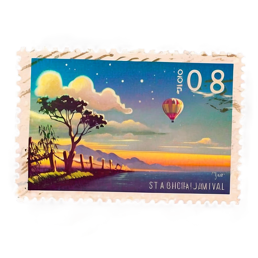 Artistic Postcard Stamp Png 06272024 PNG image