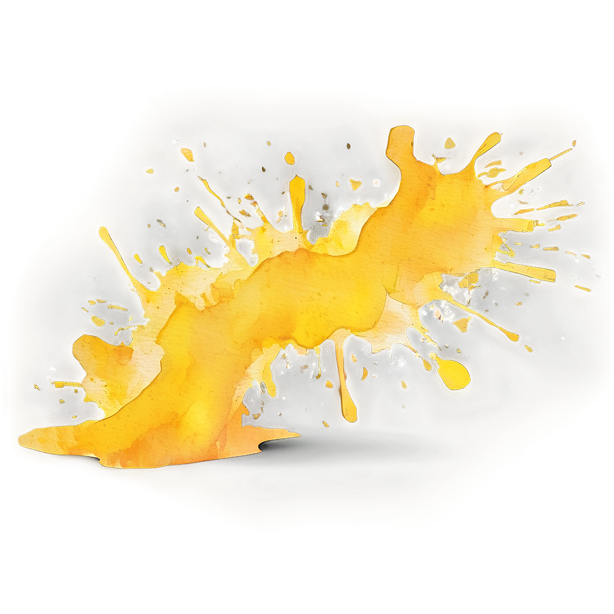 Artistic Yellow Watercolor Splash Png Sdv PNG image