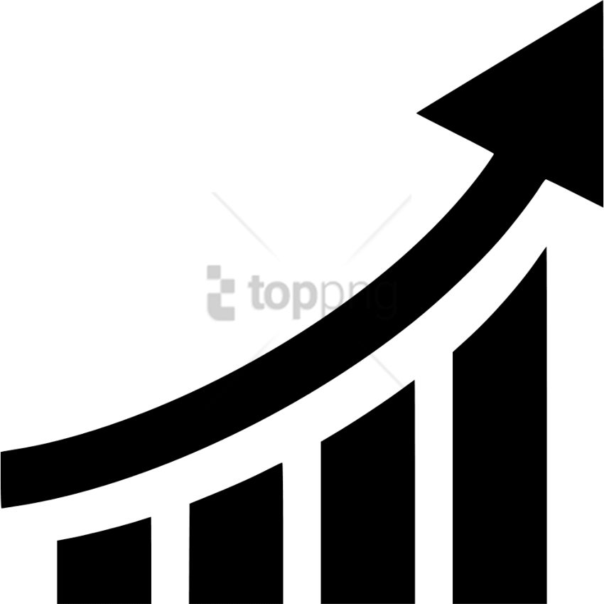 Ascending Bar Graphwith Arrow PNG image