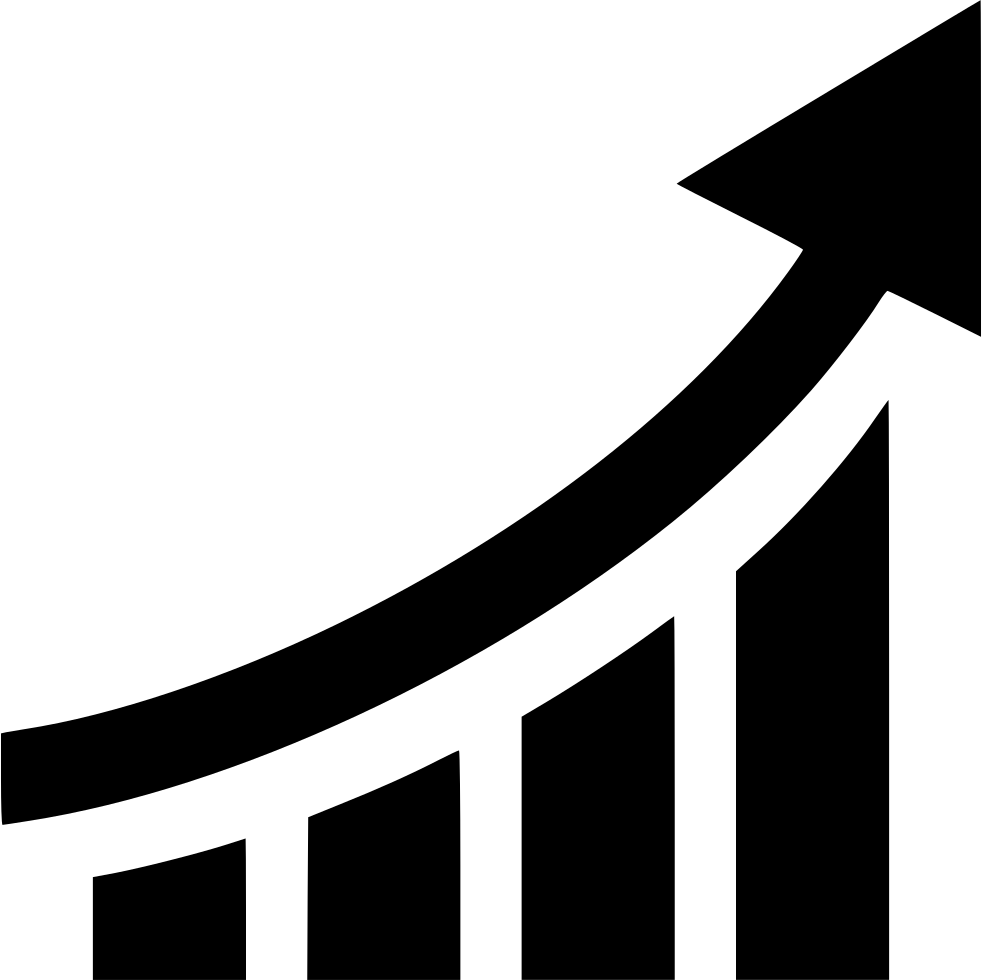 Ascending Bar Graphwith Upward Arrow PNG image