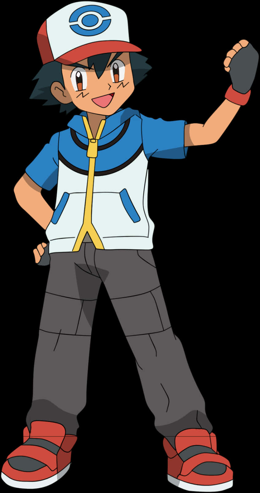Ash Ketchum Pokemon Trainer Ready For Battle PNG image