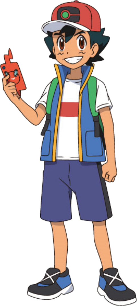 Ash Ketchum Pokemon Trainerwith Pokedex PNG image