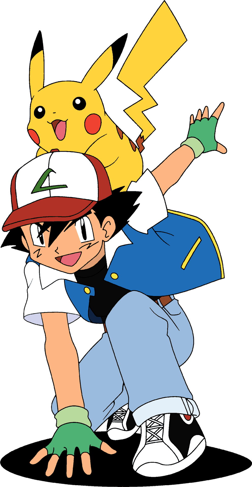 Ashand Pikachu Adventure Pose PNG image