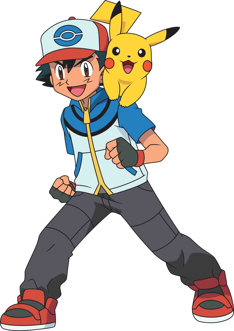 Ashand Pikachu Adventure Pose PNG image