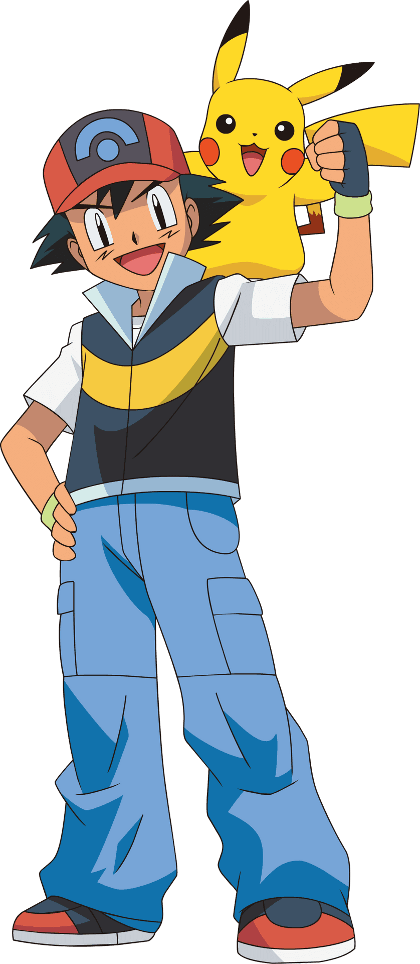 Ashand Pikachu Readyfor Adventure PNG image