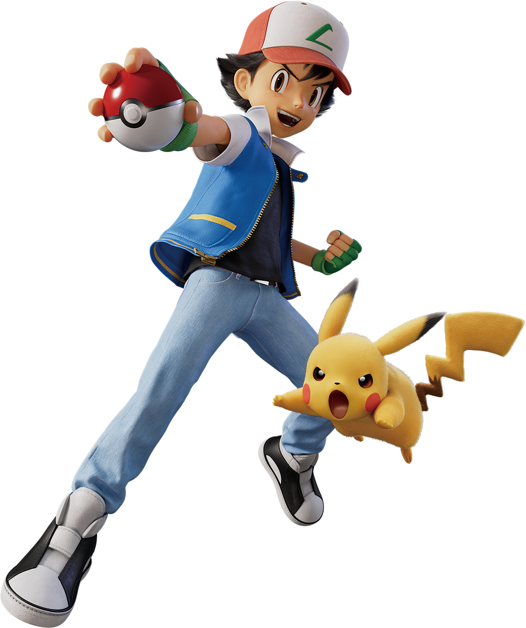 Ashand Pikachu Readyfor Battle PNG image