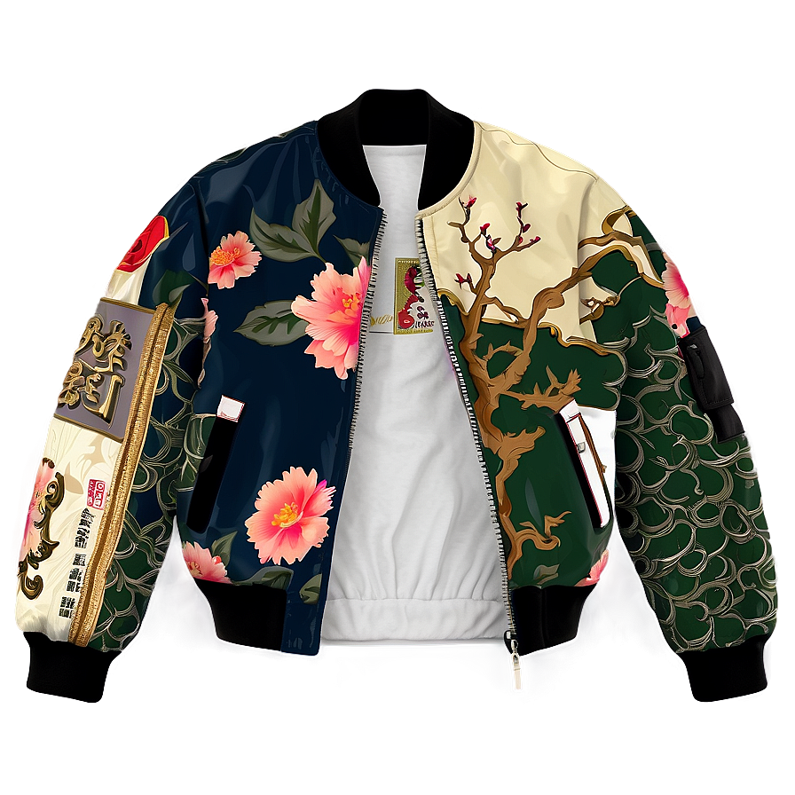 Asian Inspired Bomber Jacket Png Rsw21 PNG image