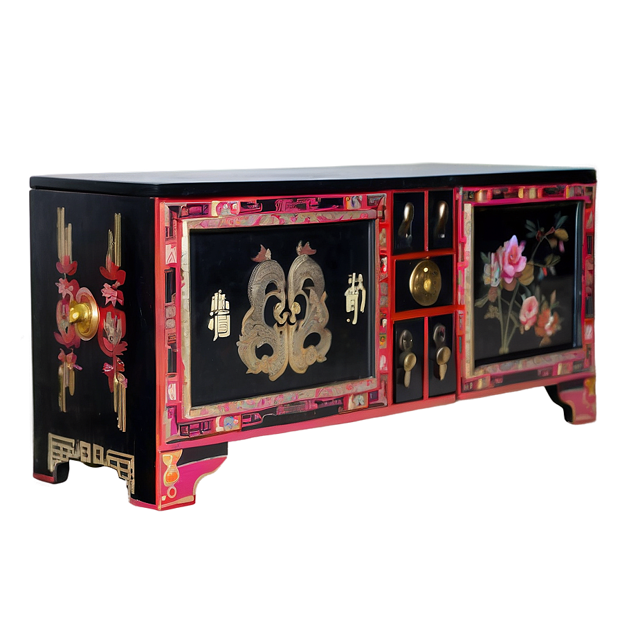 Asian Inspired Cabinet Png 06122024 PNG image