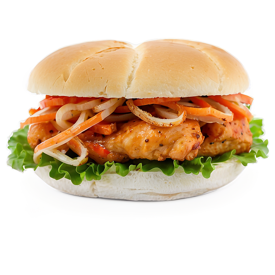 Asian Style Chicken Sandwich Png Edt PNG image