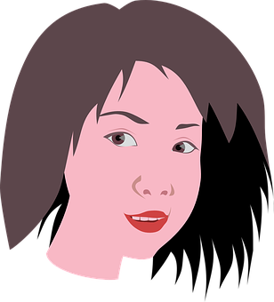 Asian Woman Vector Portrait PNG image