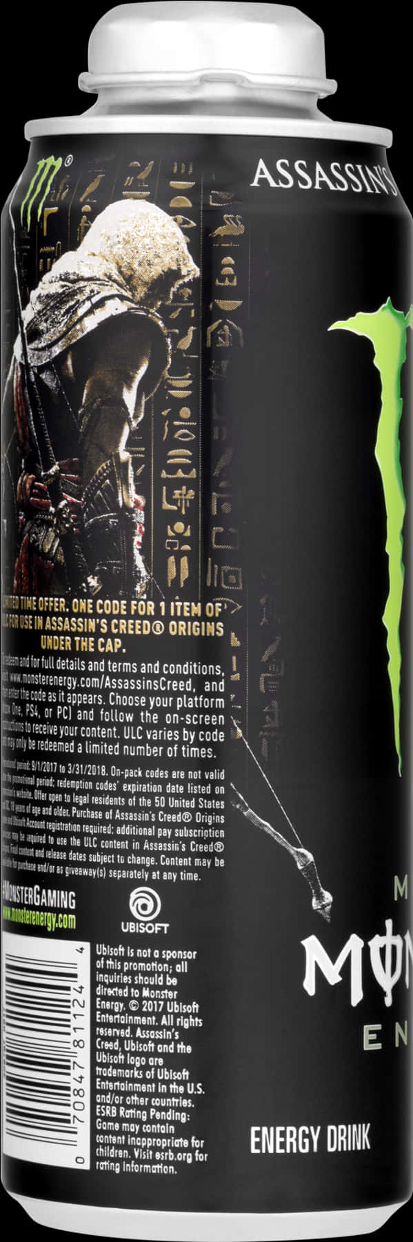 Assassins Creed Origin Monster Energy Drink Can PNG image