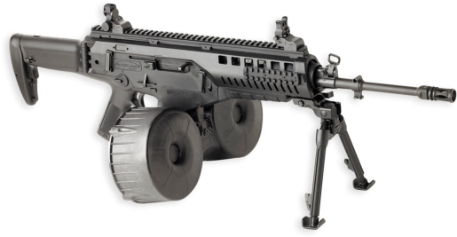 Assault Riflewith Drum Magazineand Bipod PNG image