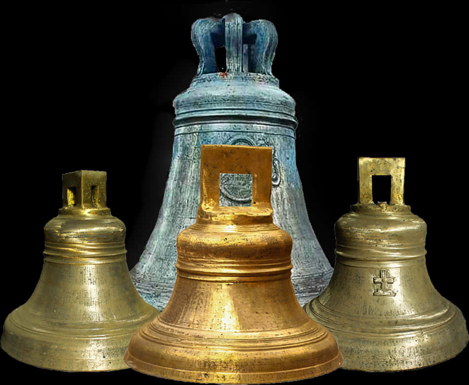 Assorted Antique Bells Collection PNG image