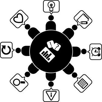 Assorted App Icons Black Background PNG image