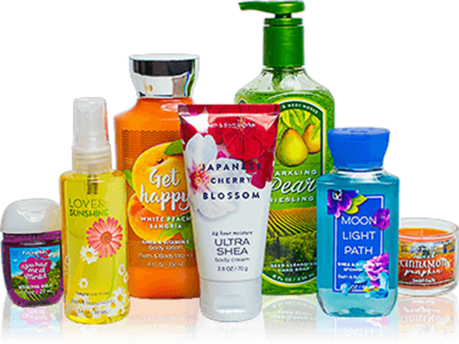 Assorted Bathand Body Products Collection PNG image