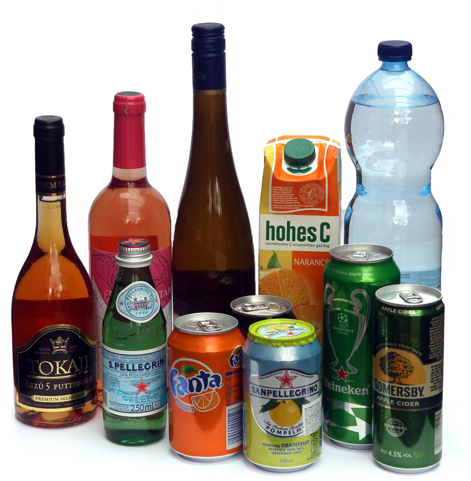 Assorted Beverage Collection PNG image