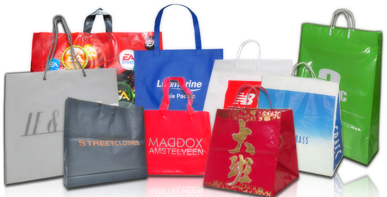 Assorted Branded Shopping Bags PNG image