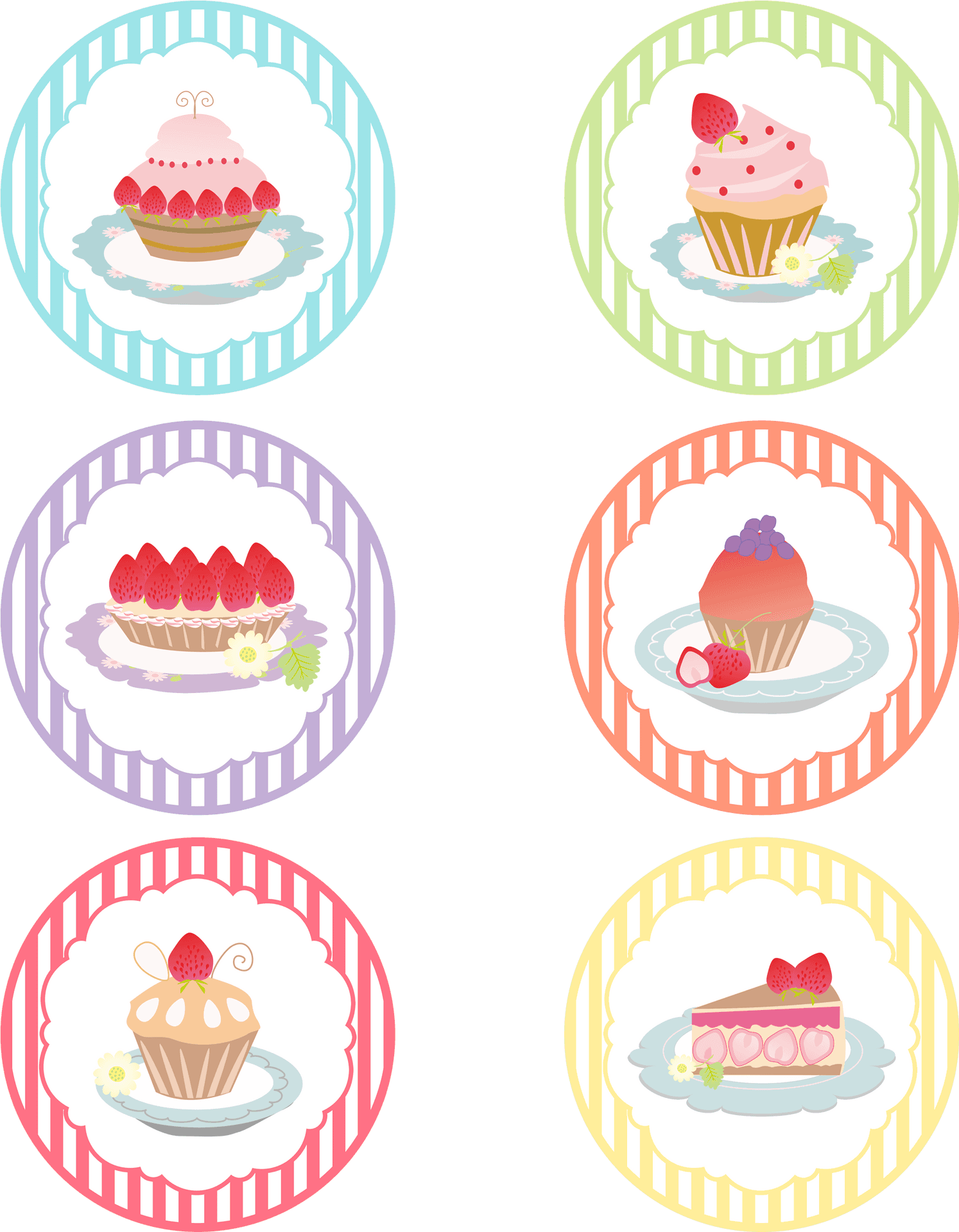 Assorted Cake Logos Set PNG image
