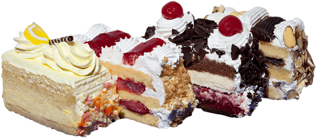 Assorted Cake Slices Delicious Variety PNG image