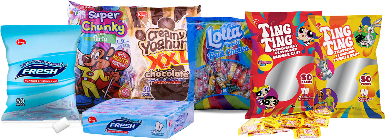 Assorted Candyand Gum Packages PNG image