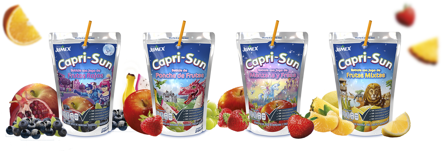 Assorted Capri Sun Juice Pouches PNG image