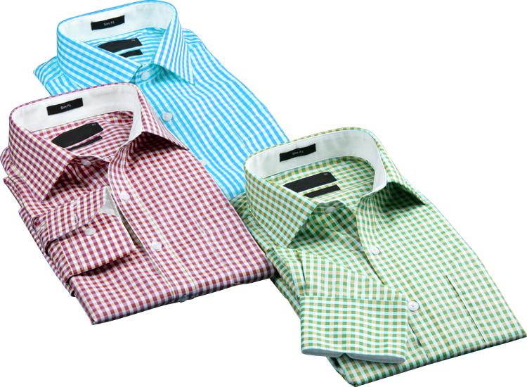 Assorted Checkered Dress Shirts PNG image