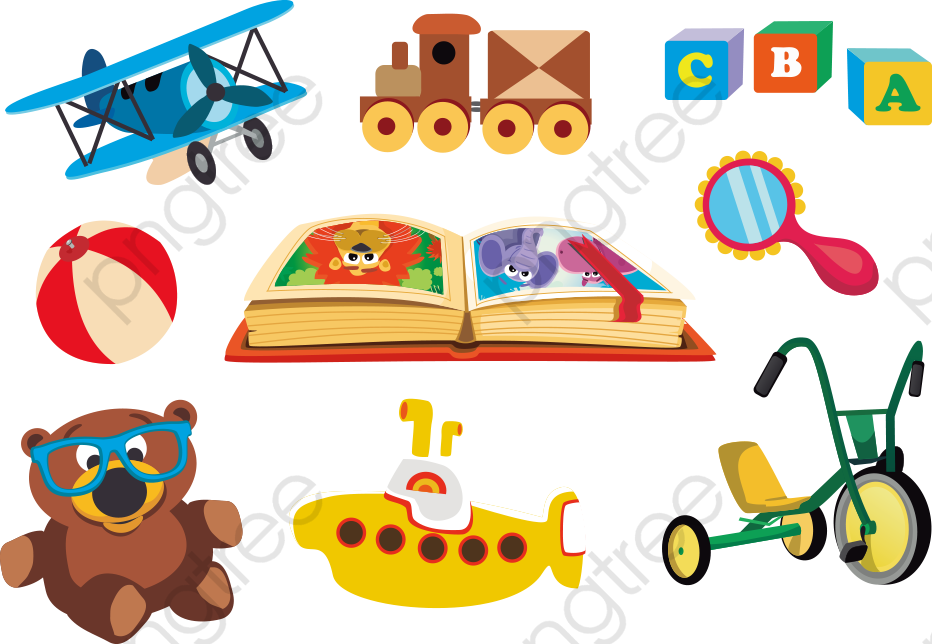 Assorted Childrens Toys PNG image