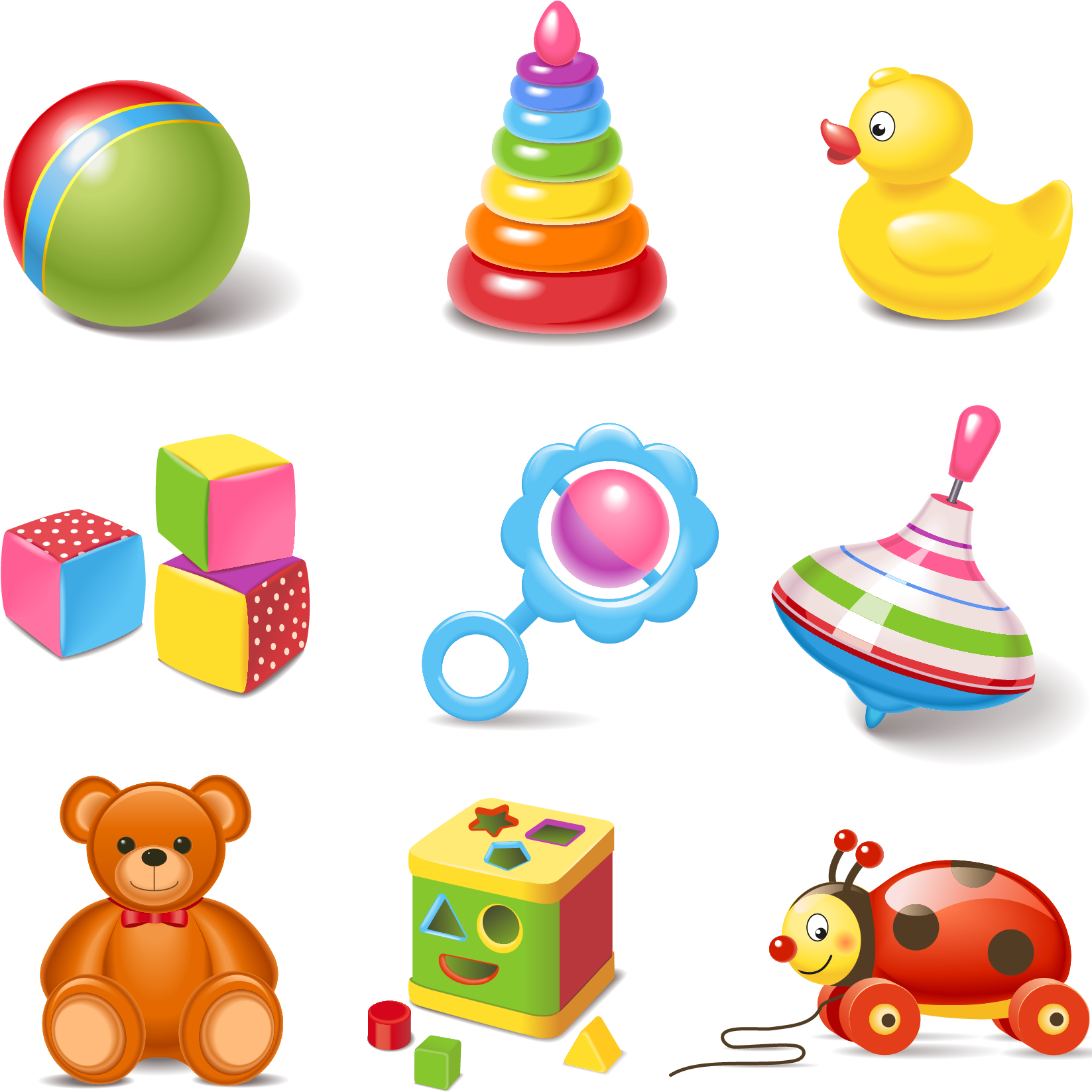 Assorted Childrens Toys Collection PNG image