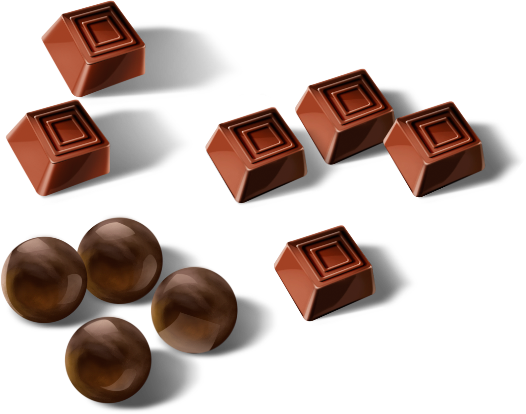 Assorted Chocolate Pieces PNG image