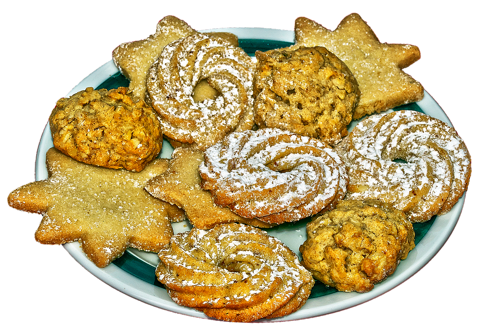 Assorted Christmas Cookies Plate PNG image