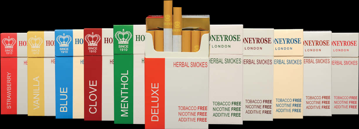 Assorted_ Cigarette_ Packs_ Display PNG image