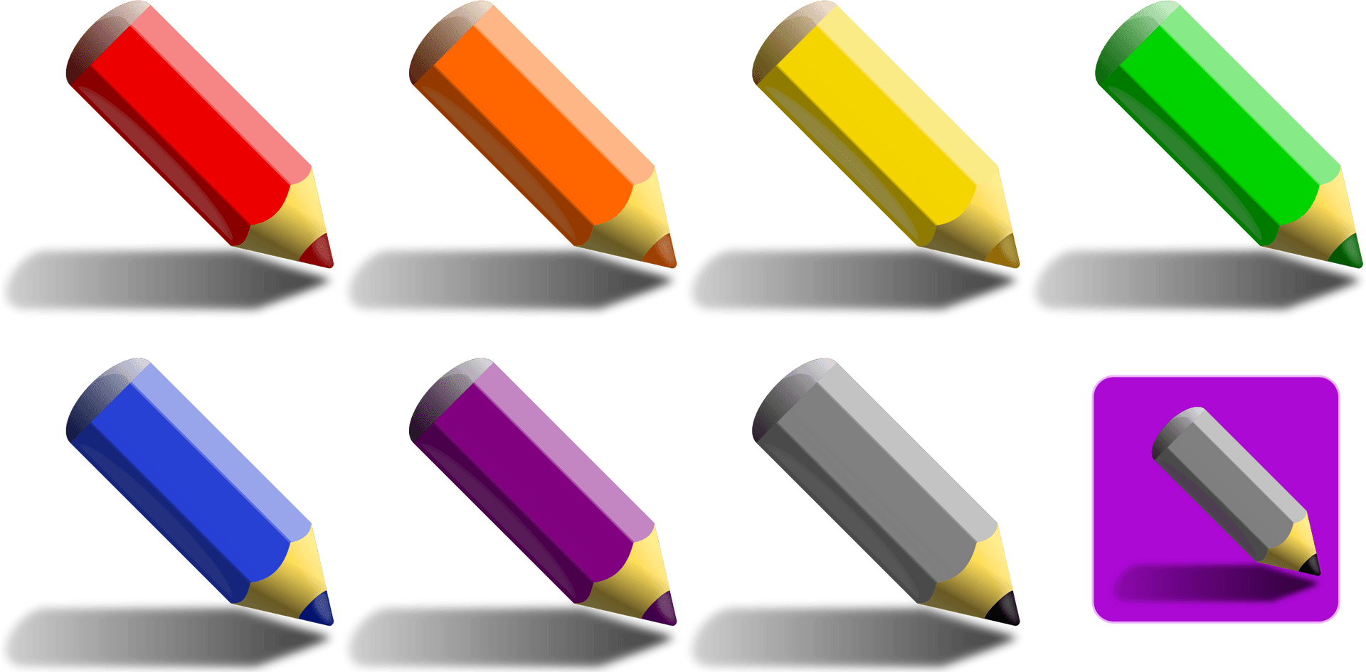 Assorted Colored Pencils Graphic PNG image