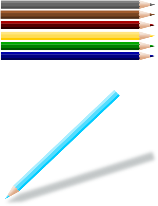Assorted Colored Pencilsand Shadow PNG image