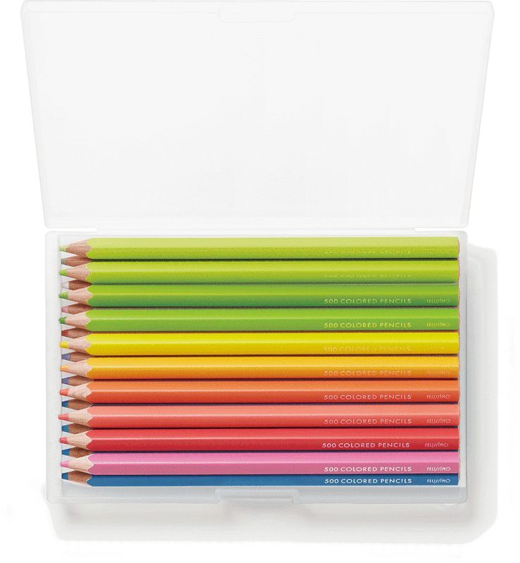 Assorted Colored Pencilsin Box PNG image